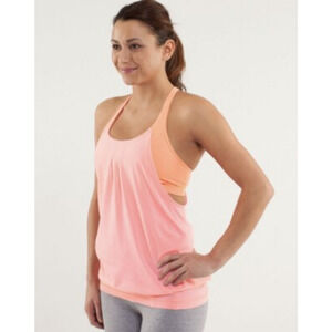Lululemon‎ Practice Freely Tank Bleached Coral and Pop Orange